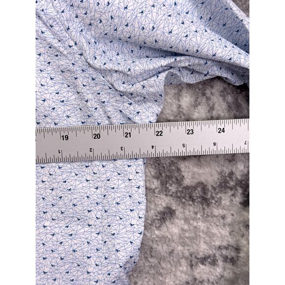 Eton Dress Shirt 42 / 16.5 Mens Contemporary Fit White Blue Bird Print Geometric - Picture 4 of 9